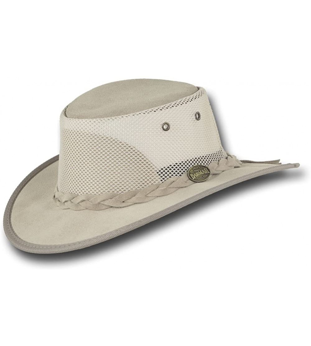 Sun Hats Foldaway Cattle Suede Cooler Leather Hat - Item 1064 - Sand - C212EZLC66H $42.92