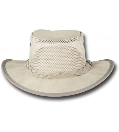 Sun Hats Foldaway Cattle Suede Cooler Leather Hat - Item 1064 - Sand - C212EZLC66H $42.92