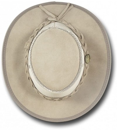 Sun Hats Foldaway Cattle Suede Cooler Leather Hat - Item 1064 - Sand - C212EZLC66H $42.92