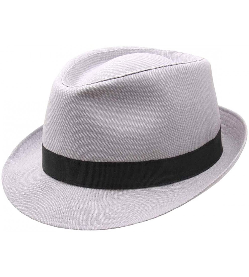 Fedoras Classic Trilby Trilby Hat - Gris-noir - CR124G321YL $33.31