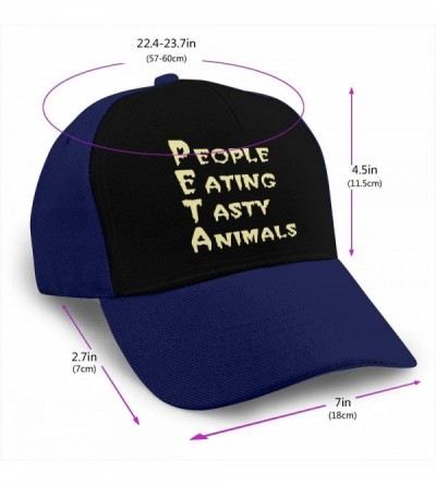 Baseball Caps PETA - People Eating Tasty Animals Men Retro Adjustable Cap for Hat Cowboy Hat - Navy - C018Y7EZ84T $26.01