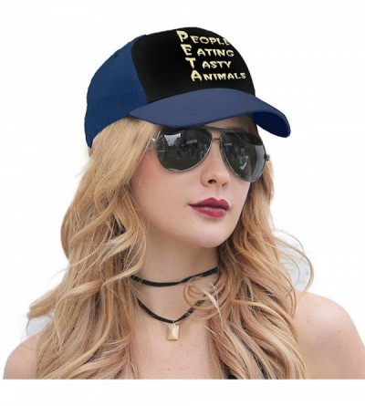 Baseball Caps PETA - People Eating Tasty Animals Men Retro Adjustable Cap for Hat Cowboy Hat - Navy - C018Y7EZ84T $26.01