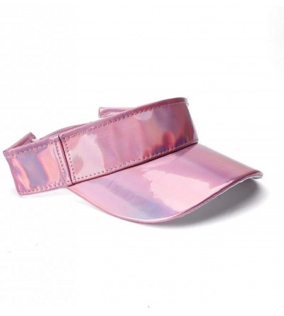Bucket Hats Women Hologram Wide Brim Headband Cap Sun Sports Visor - Pink - CE18QO2HON3 $22.74