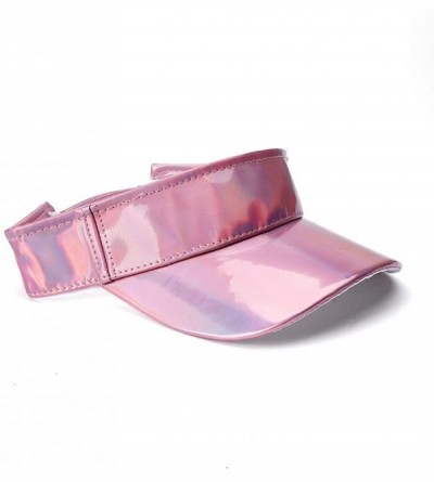 Bucket Hats Women Hologram Wide Brim Headband Cap Sun Sports Visor - Pink - CE18QO2HON3 $12.79