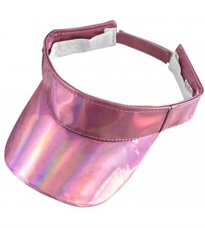 Bucket Hats Women Hologram Wide Brim Headband Cap Sun Sports Visor - Pink - CE18QO2HON3 $12.79