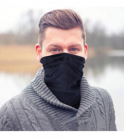 Balaclavas Lightweight Soft Neck Warmer Face Mask - Black + Black - C818Y3WQQXX $9.17