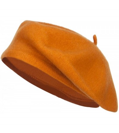 Berets Ladies Wool Beret - Mustard - CW12LJZ9EVR $32.49