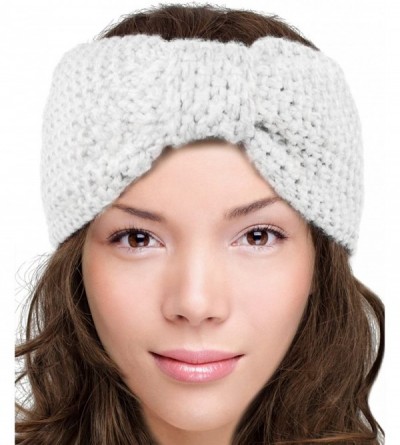 Headbands Women's Winter Knit Headband - Bow - Cream - CZ12NZS0985 $15.15