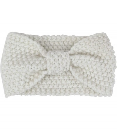 Headbands Women's Winter Knit Headband - Bow - Cream - CZ12NZS0985 $15.15