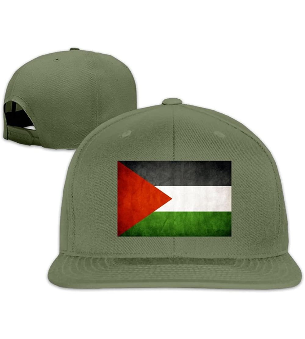 Sun Hats Palestinian Retro FlagBaseball Caps Grid Hat Adjustable Trucker Cap Bandanas - Forestgreen - CF18COU30M0 $15.49