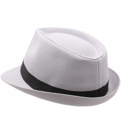 Fedoras Classic Trilby Trilby Hat - Gris-noir - CR124G321YL $33.31