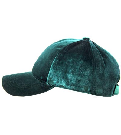 Baseball Caps Unisex Plain Soft Velvety Baseball Cap Hat Adjustable Band - Hunter Green - CJ18IA3DR3C $10.65