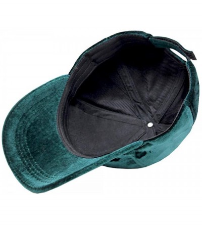 Baseball Caps Unisex Plain Soft Velvety Baseball Cap Hat Adjustable Band - Hunter Green - CJ18IA3DR3C $10.65