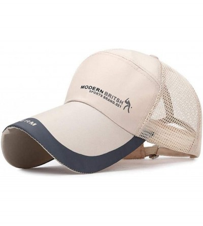 Baseball Caps Sport Cap Summer Quick-Drying Mesh Sun Hat Unisex UV Protection Outdoor Cap - Beige - C718RSS9Q5Z $20.25