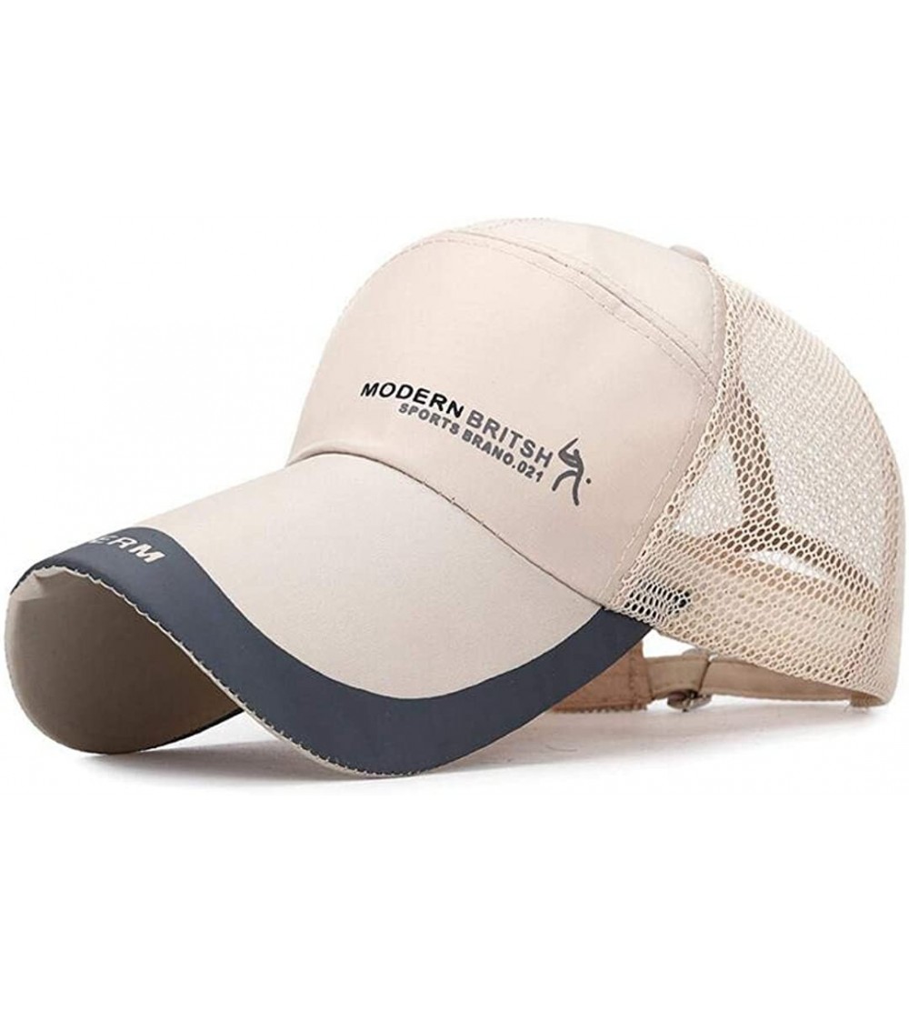 Baseball Caps Sport Cap Summer Quick-Drying Mesh Sun Hat Unisex UV Protection Outdoor Cap - Beige - C718RSS9Q5Z $10.62