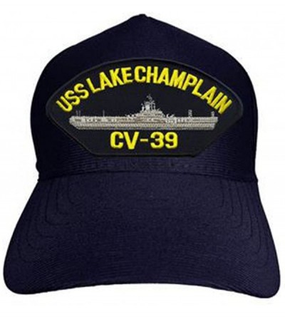 Baseball Caps USS Lake Champlain CV-39 Baseball Cap. Navy Blue. Made in USA - C612N370SNH $32.62