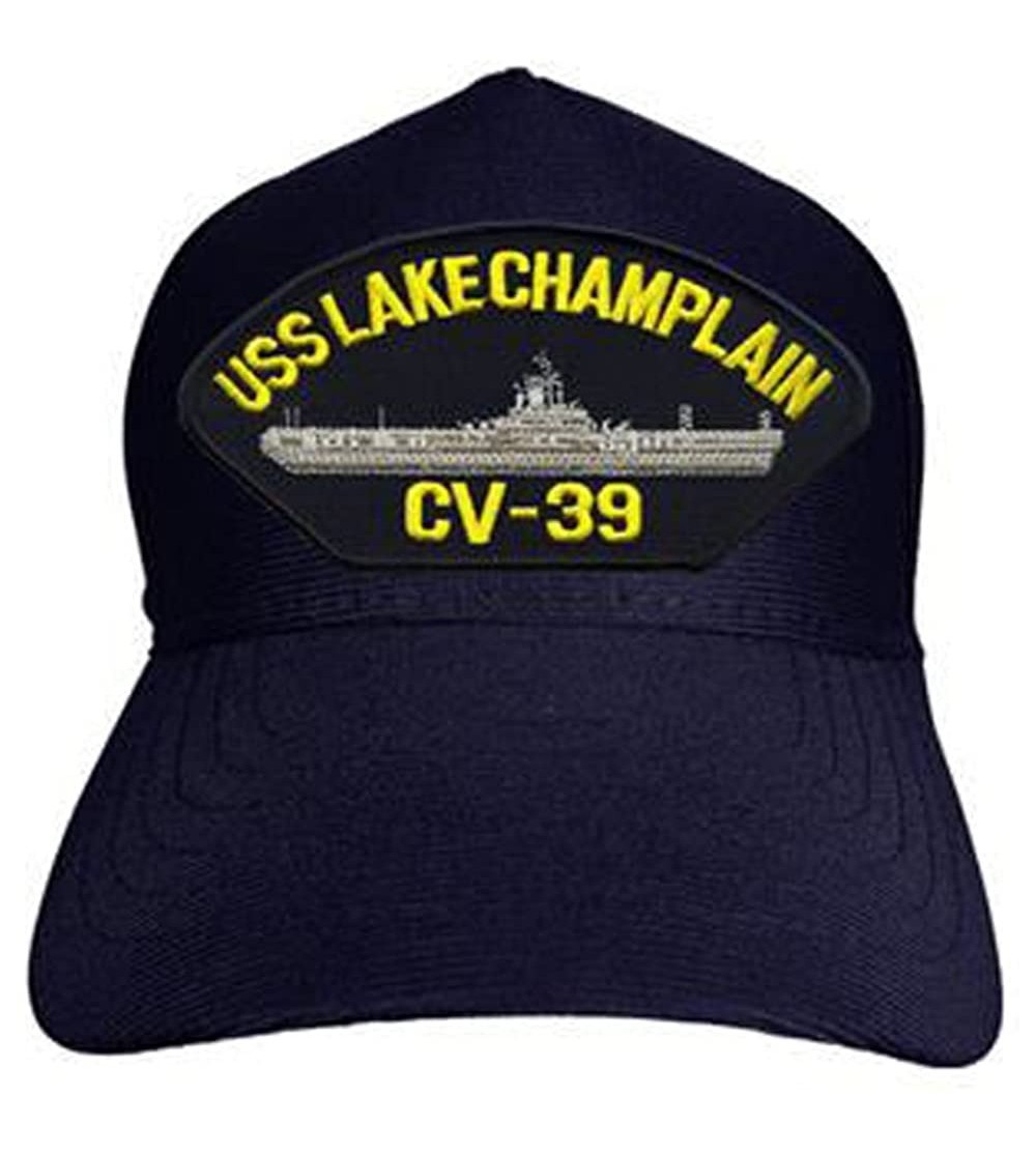 Baseball Caps USS Lake Champlain CV-39 Baseball Cap. Navy Blue. Made in USA - C612N370SNH $15.66