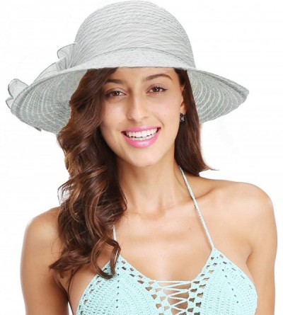 Sun Hats Women Organza Derby Church Wedding Fascinators Cloche Bucket Bowler Hat - Light Gray - CB18RA293SA $9.59