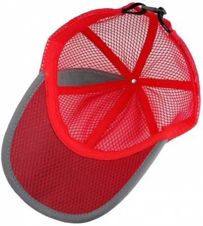 Baseball Caps Sport Sun Hat- Adjustable Baseball Cap Dry Quick Weightlight Mesh Hats - 027-red - C2183CKNLOL $9.86