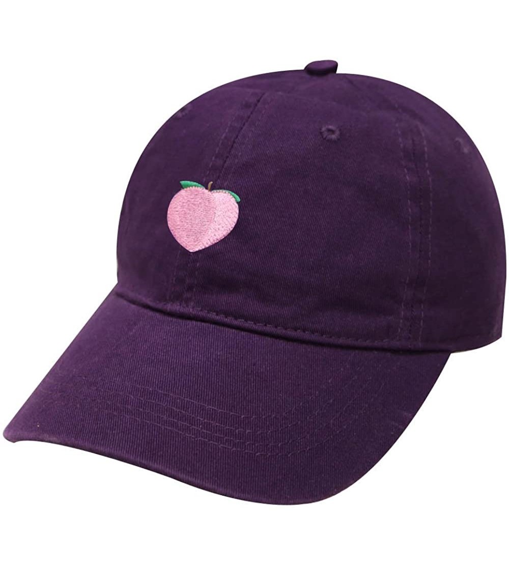 Baseball Caps Peach Cotton Baseball Dad Cap - Purple - CB17XMRRZLG $9.60