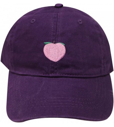 Baseball Caps Peach Cotton Baseball Dad Cap - Purple - CB17XMRRZLG $9.60