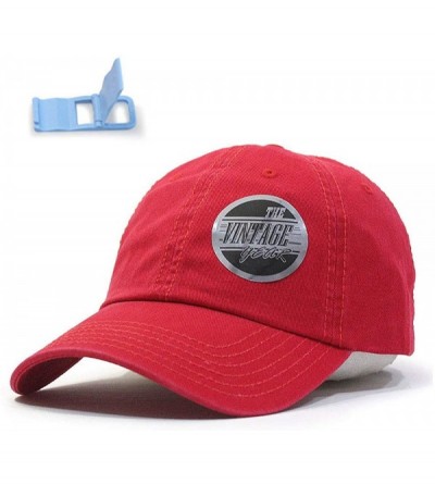 Baseball Caps Classic Washed Cotton Twill Low Profile Adjustable Baseball Cap - Red - CT12C7ZA3TT $12.46