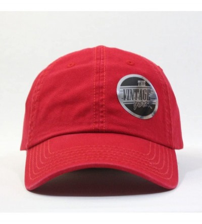 Baseball Caps Classic Washed Cotton Twill Low Profile Adjustable Baseball Cap - Red - CT12C7ZA3TT $12.46