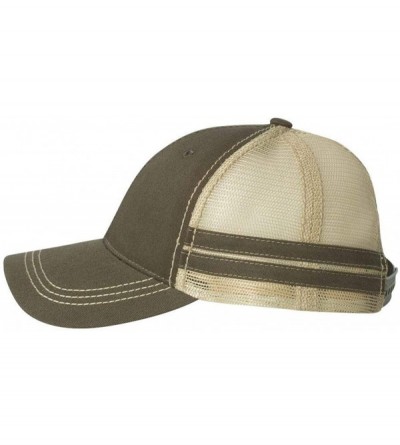 Baseball Caps Striped Trucker Cap - Olive/Khaki - C9126X5VM2H $19.00
