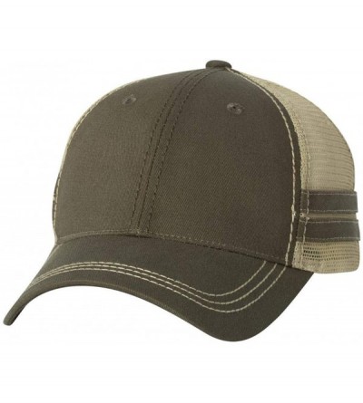 Baseball Caps Striped Trucker Cap - Olive/Khaki - C9126X5VM2H $12.00