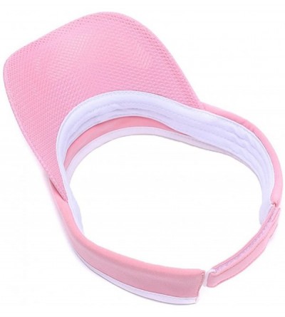 Visors Sun Visor for Men Women-Premium Sports Tennis Golf Running Hat- Mesh Adjustable Cap - Pink - CZ18E75R62I $15.54