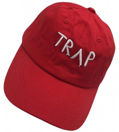 Baseball Caps Trap Dad Hat Baseball Cap Cotton Hat Embroidered Cap Plain Cap with Adjustable - Red - CN18H6RKRDQ $10.67