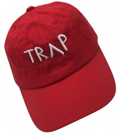 Baseball Caps Trap Dad Hat Baseball Cap Cotton Hat Embroidered Cap Plain Cap with Adjustable - Red - CN18H6RKRDQ $10.67