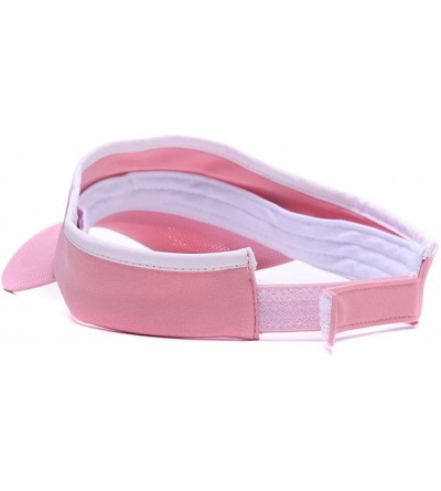 Visors Sun Visor for Men Women-Premium Sports Tennis Golf Running Hat- Mesh Adjustable Cap - Pink - CZ18E75R62I $15.54