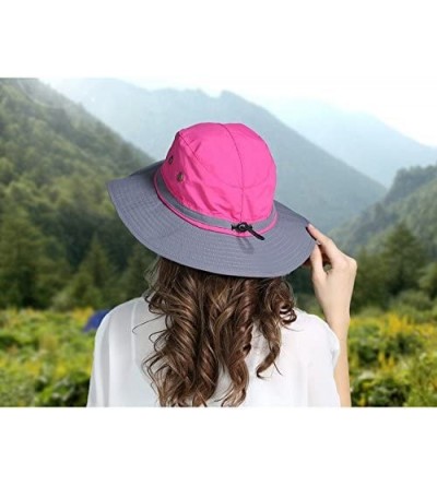 Bucket Hats Outdoor Sun Hats with Wind Lanyard Bucket Hat Fishing Cap Boonie for Men/Women/Kids - Peach - CN17YX839DN $13.72