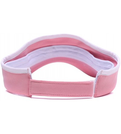 Visors Sun Visor for Men Women-Premium Sports Tennis Golf Running Hat- Mesh Adjustable Cap - Pink - CZ18E75R62I $15.54