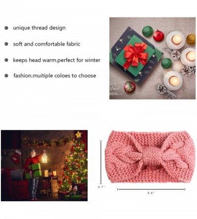 Cold Weather Headbands Crochet Turban Headband for Women Warm Bulky Crocheted Headwrap - 4 Pack Color Pink - C118MHKQTMC $18.96
