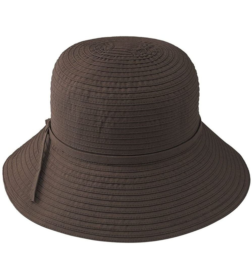 Sun Hats Women's Ribbon Crusher Hat - Chocolate - CV1144QSH6H $19.34