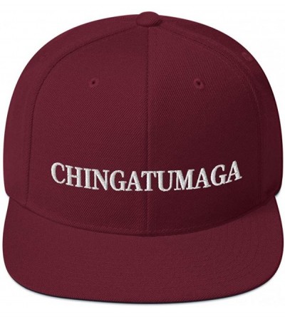 Baseball Caps CHINGATUMAGA Hat (Embroidered Wool Blend Snapback Hat) Chinga Tu MAGA Parody - Maroon - C918ZC0TI2O $25.23