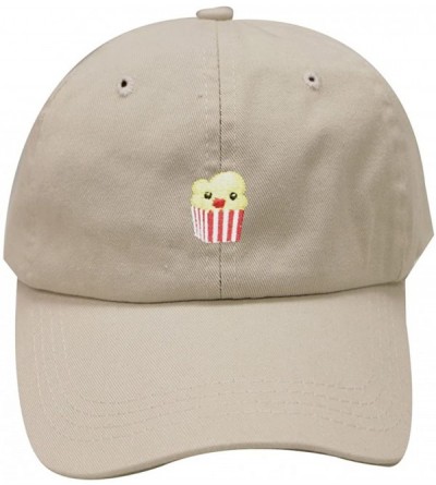 Baseball Caps Cute Popcorn Cotton Baseball Dad Cap - Putty - CM183OCZC4Z $9.49
