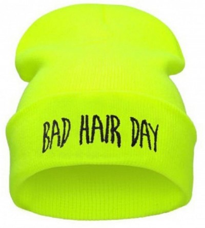 Skullies & Beanies Bad Hair Day Beanie Hat - Multiple Colors - Yellow - C112K8FILJZ $11.16