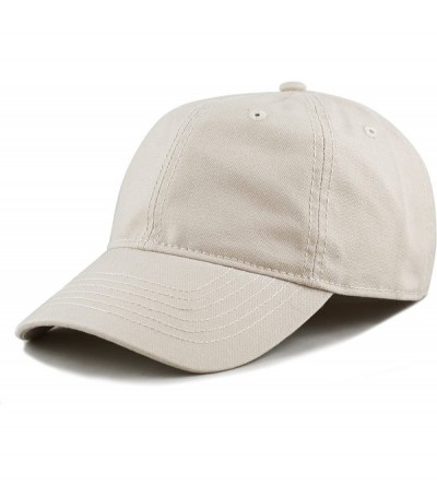 Baseball Caps 100% Cotton Canvas 6-Panel Low-Profile Adjustable Dad Baseball Cap - Putty - CL180DM7H52 $20.32