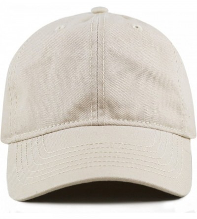 Baseball Caps 100% Cotton Canvas 6-Panel Low-Profile Adjustable Dad Baseball Cap - Putty - CL180DM7H52 $7.62