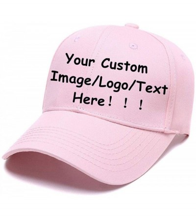 Baseball Caps Men Women Sports Hat Add Your Personalized Design Adjustable Baseball Caps - Pink - C018G402869 $9.55