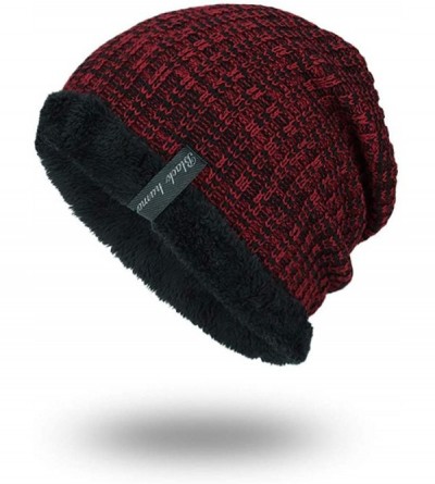 Berets Unisex Knit Cap Hedging Head Hat Beanie Cap Warm Outdoor Fashion Beret - Wine - CK18I9L8MHW $10.30