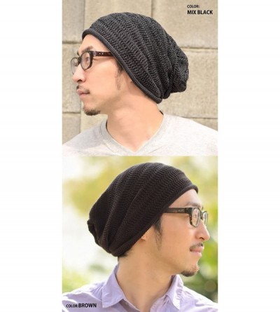 Skullies & Beanies Mens Summer Sports Knit Beanie - Womens Slouchy Sweat Absorbing Hat - Mix Black - CC119O7J3TB $24.72