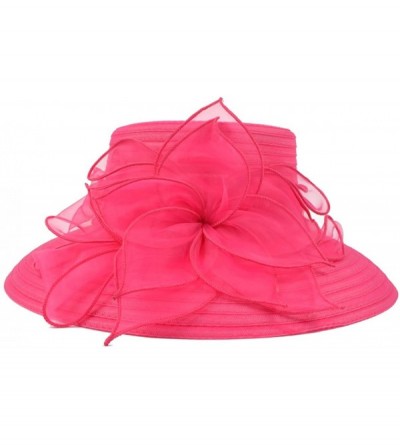 Bucket Hats Women Kentucky Derby Church Dress Cloche Hat Fascinator Floral Tea Party Wedding Bucket Hat S052 - Rose - C218C7K...