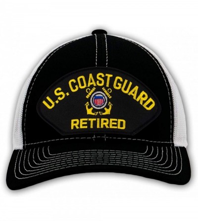 Baseball Caps US Coast Guard Retired Hat/Ballcap Adjustable One Size Fits Most - Mesh-back Black & White - CH18NKDO2Z8 $43.38
