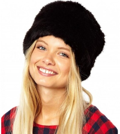 Skullies & Beanies Women Faux Fur Cossack Russian Hat Winter Warm Hats Cap - Black - CA1886HE4Y8 $7.27