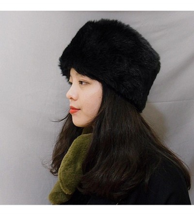 Skullies & Beanies Women Faux Fur Cossack Russian Hat Winter Warm Hats Cap - Black - CA1886HE4Y8 $7.27