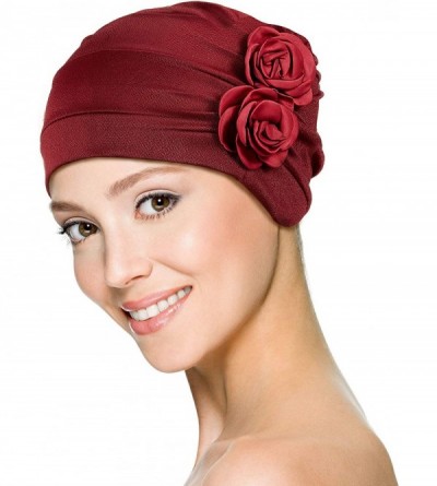 Skullies & Beanies Pieces Turban Flower Beanie Scarf - CY18TUUHKCG $11.63